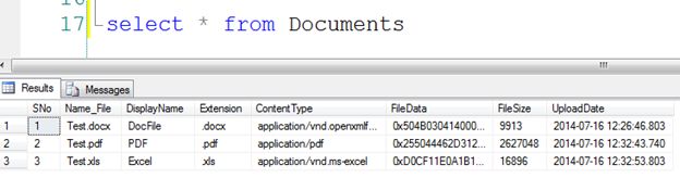 File in database